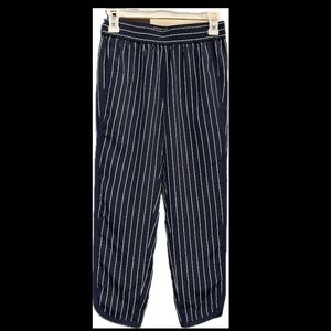 J CREW navy white striped cropped pants